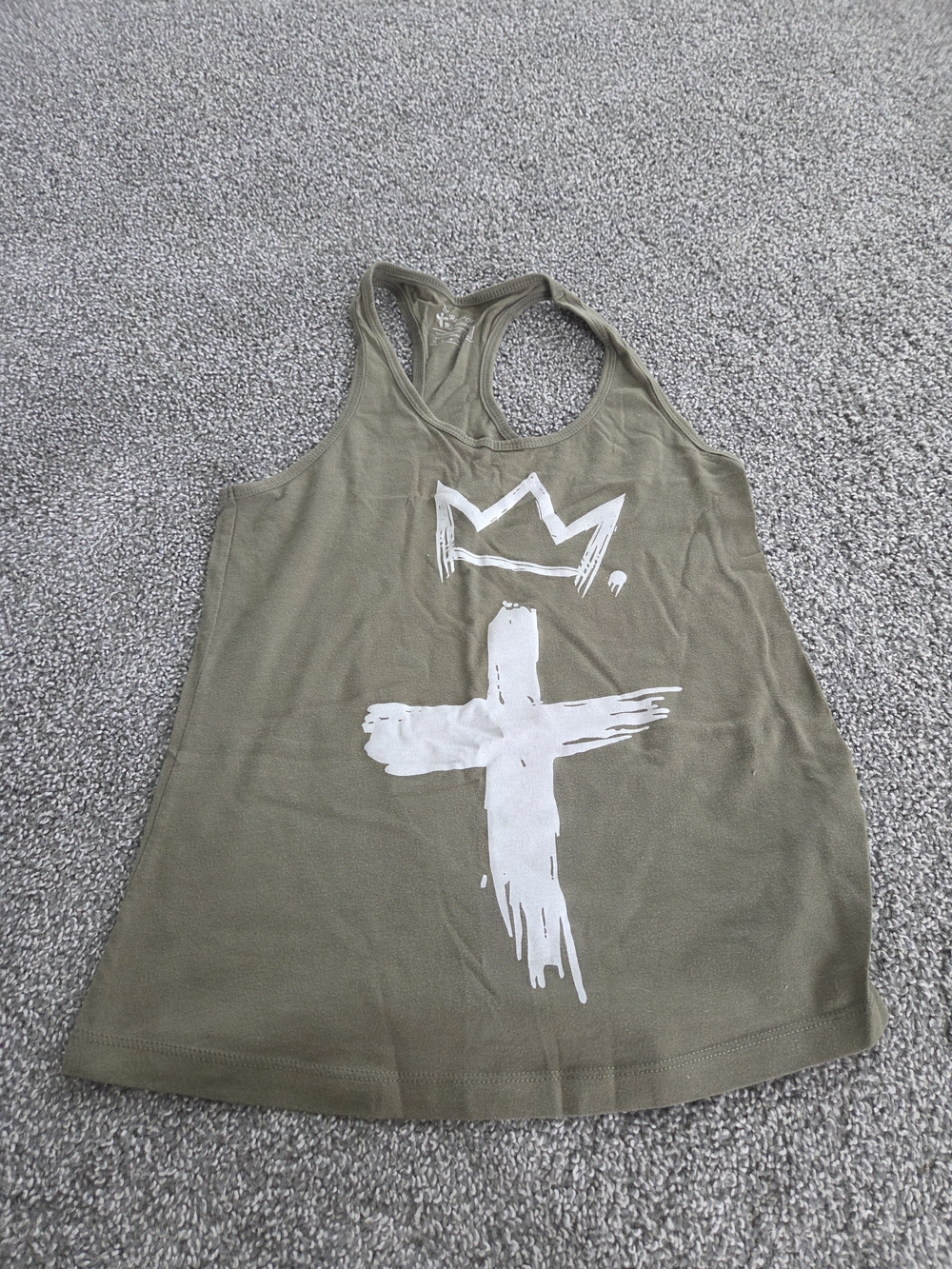 Women's Olive Graphic Racerback Tank Top